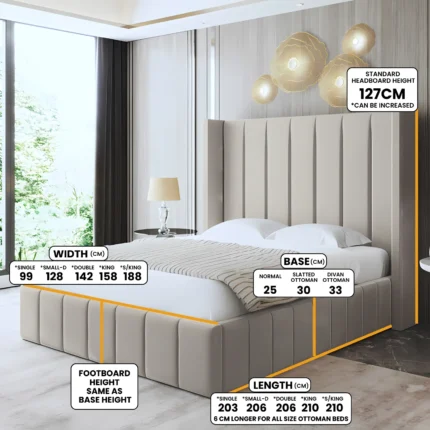 Wingback Panel Line Bed Frame